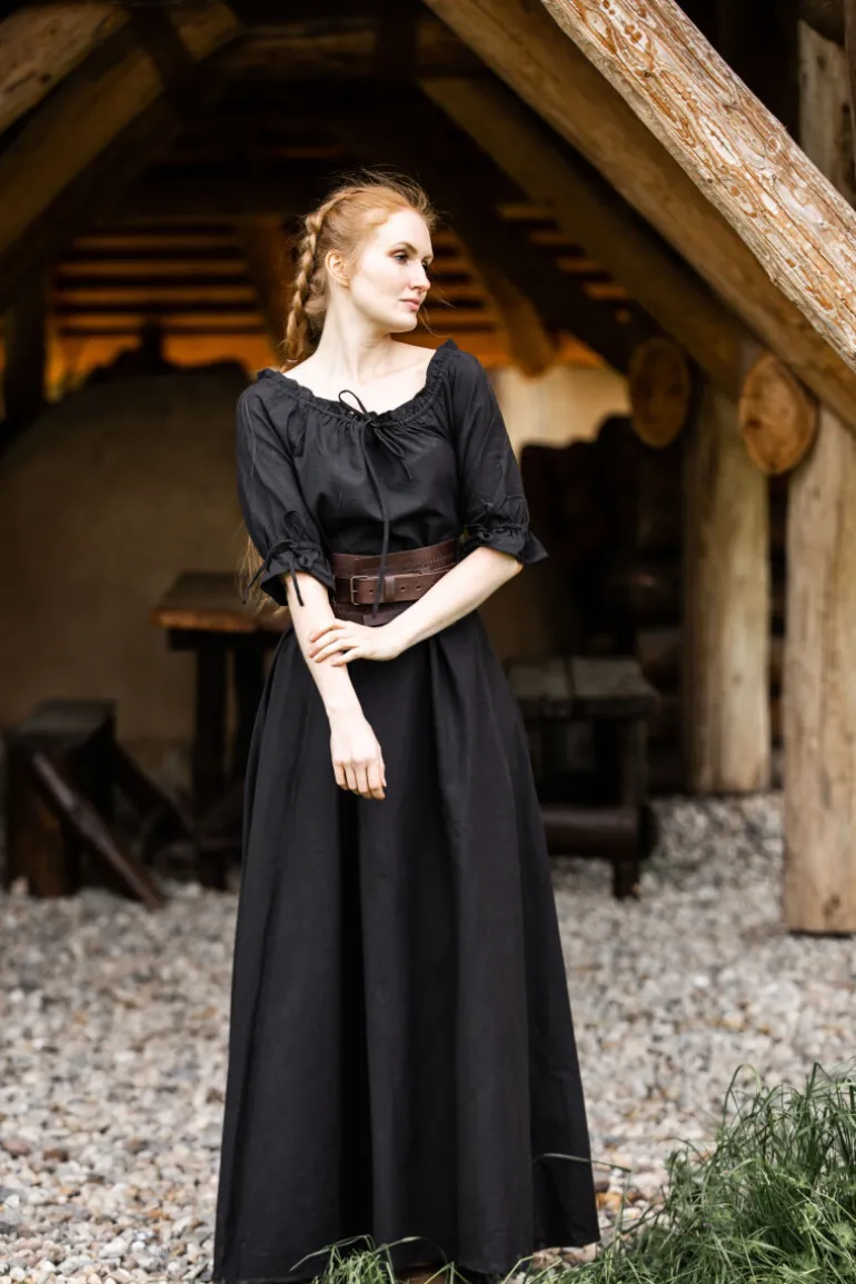 Leonardo Carbone Bodenlanges Kurzarmkleid "Melisande" | Damen Kleider