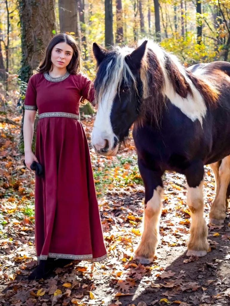 Leonardo Carbone Edles Kurzarmkleid mit Bordüre "Ennlin" | Damen Kleider