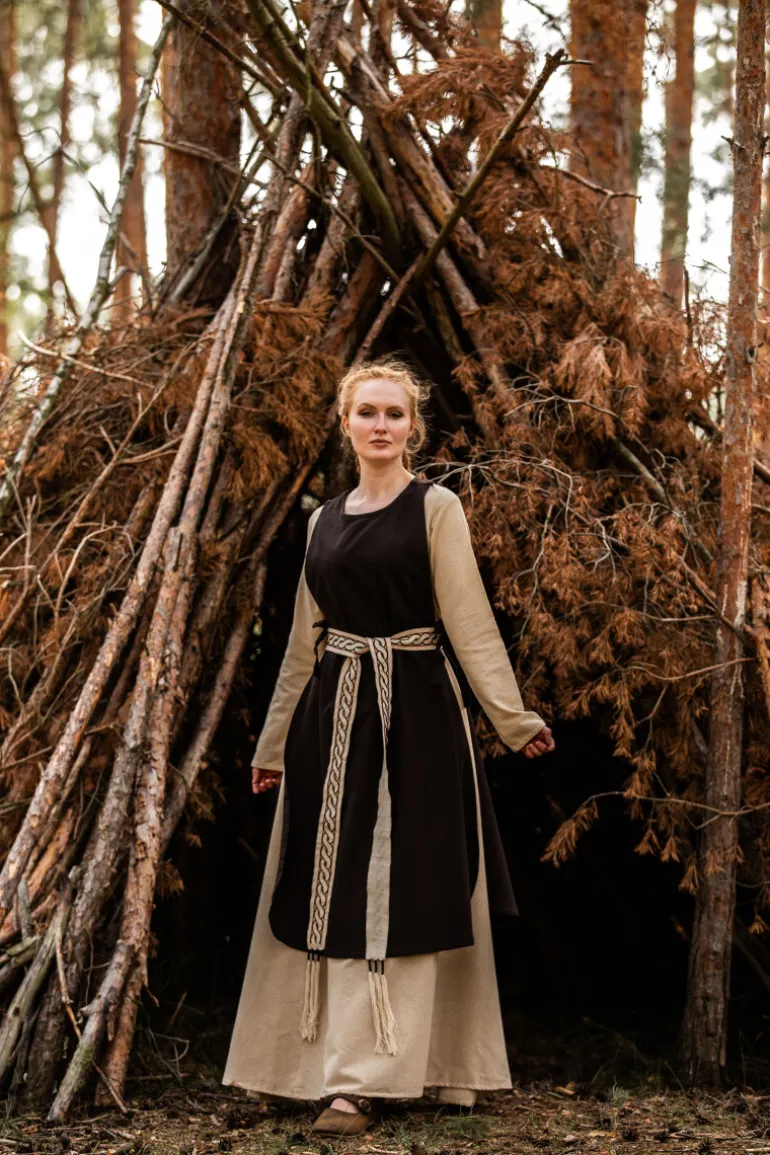 Leonardo Carbone Mittelalter-Überkleid "Magdalena" Dunkel | Damen Schürzen / Überkleider