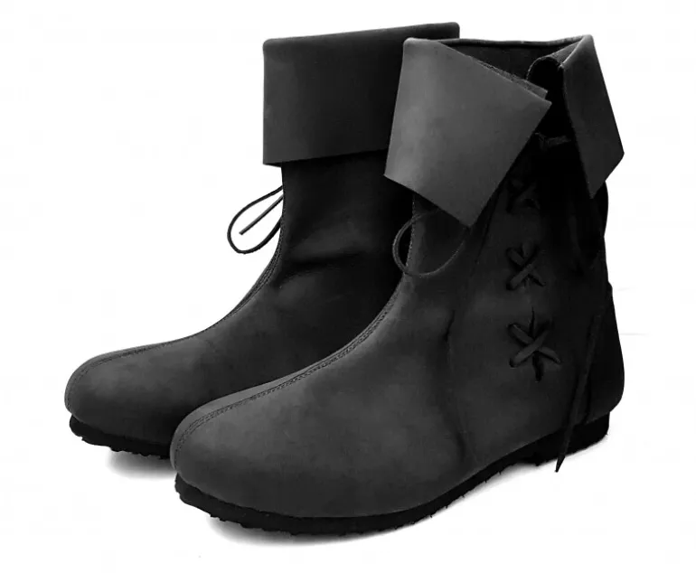 Leonardo Carbone 008 Mittelalter-Stulpenstiefel aus Nubukleder- | Schuhe